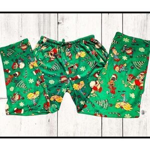 Nickelodeon Characters Men Christmas Superminky Fleece Pajama Pant L Fast Ship